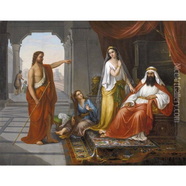 Strafpredigt Johannes Des Taufers Vor Herodes Oil Painting - Giovanni Fattori