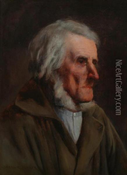 Elderly Gentleman In Profile Oil Painting - Arthur Hoeber
