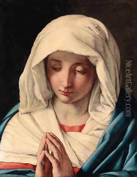 The Madonna at Prayer 2 Oil Painting - Giovanni Battista Salvi, Il Sassoferrato