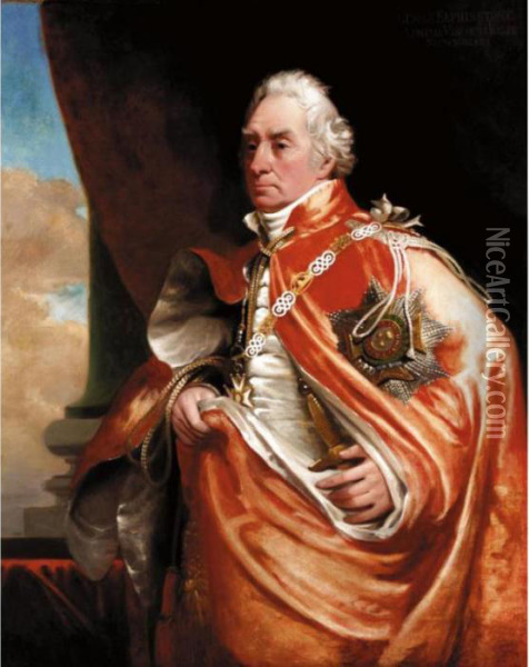 Portrait Of Admiral George Keith Elphinstone Oil Painting - George Lethbridge Saunders