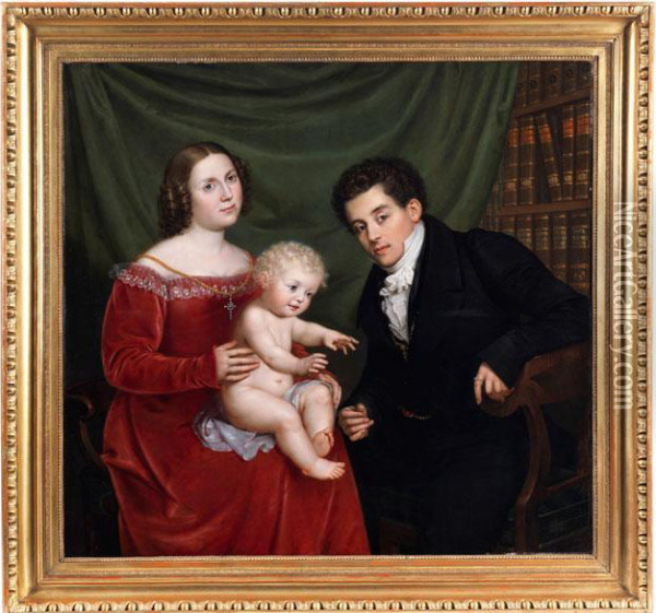 Familienportrait Oil Painting - Ziegler Josef