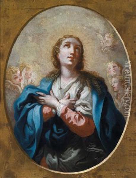La Madonna E Gli Angeli Oil Painting - Bartholomaus Altomonte