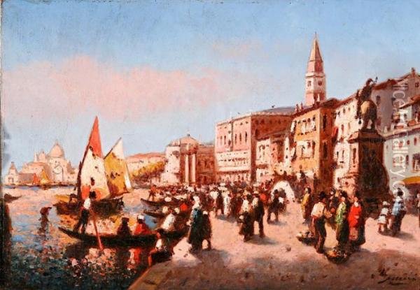 Vista De Venecia Oil Painting - Gaspar Miro Y Lleo