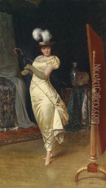 Ein Letzter Blick In Den Spiegel Oil Painting - Charles Soulacroix