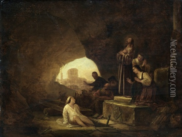 La Resurrection De Lazare Oil Painting - Gerrit de Waet