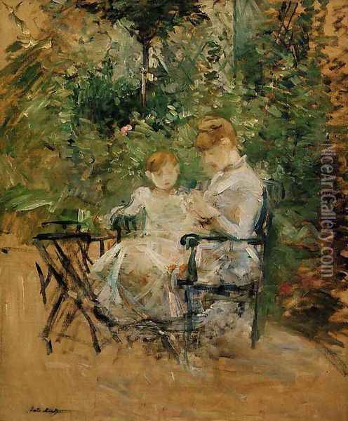 In The Garden Oil Painting - Berthe Morisot