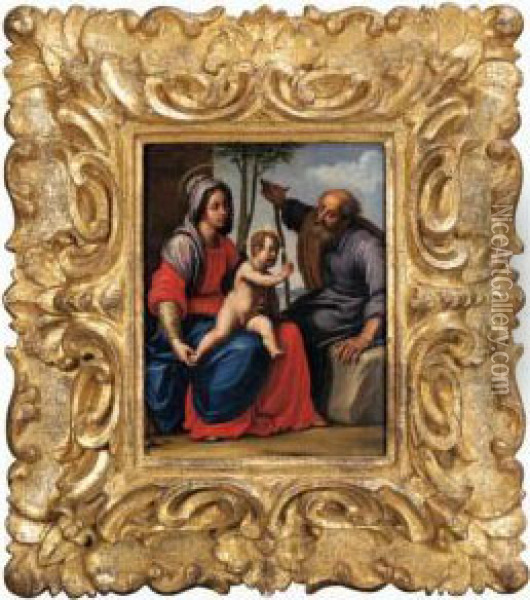 Sacra Famiglia Oil Painting - Matteo Roselli