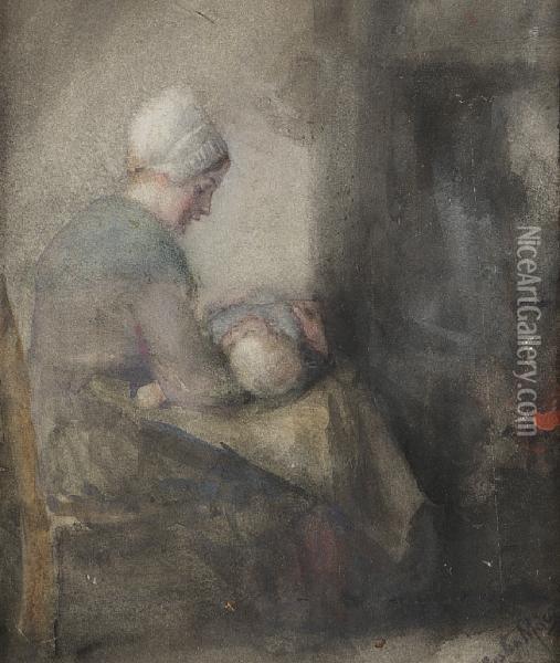 A Lullaby Oil Painting - Hannah Clarke Prest. Macgoun