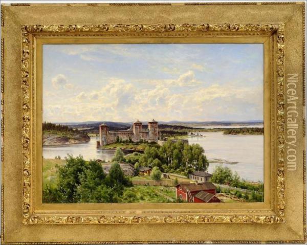 Kesapilviaolavinlinnan Ylla. Oil Painting - Hjalmar (Magnus) Munsterhjelm