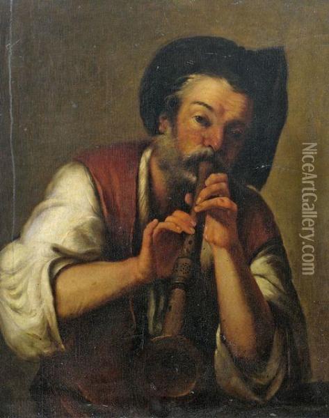 Der Pifferaro Oil Painting - Bernardo Strozzi