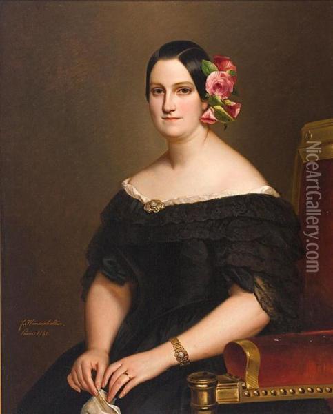 Retrato De Maria Cristina De Borbon-dos Sicilias Oil Painting - Franz Xavier Winterhalter