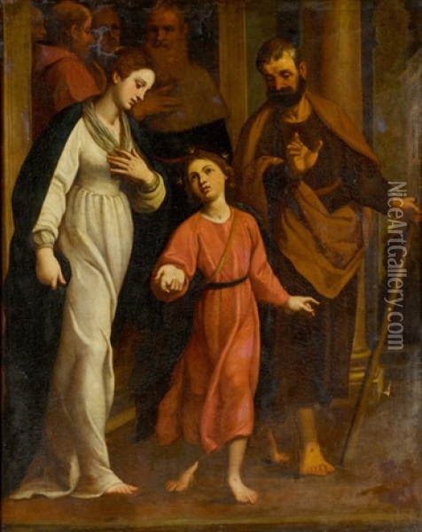 Die Heilige Familie Oil Painting - Domenico Fiasella