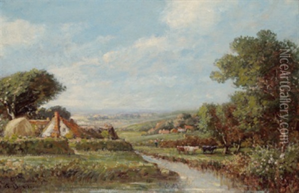 Fluslandschaft Oil Painting - George A. Boyle