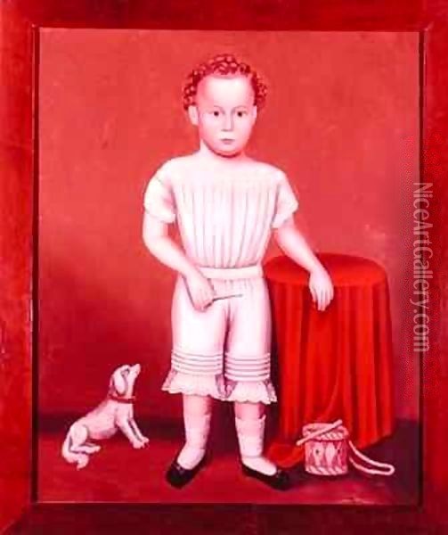 Boy with a Tin Drum Oil Painting - William Bartol