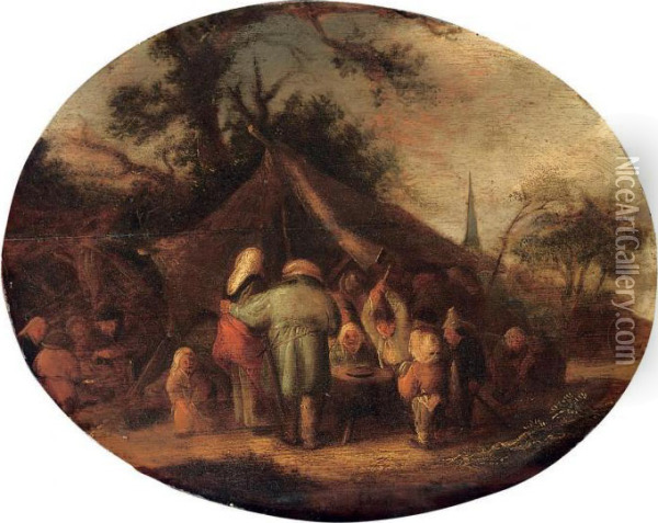 Peasants At A 'kermesse' Oil Painting - Isaack Jansz. van Ostade