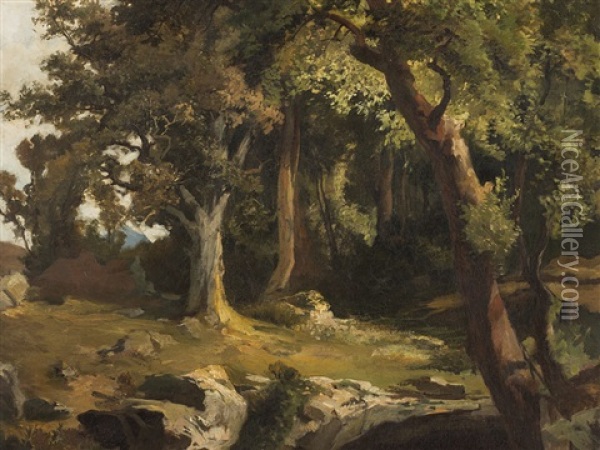 Forest Landscape Oil Painting - Edmund Kanoldt