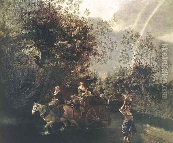 Crossing a Creek 1669 Oil Painting - Jan Siberechts