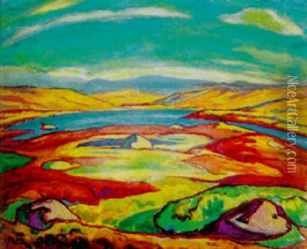 Landschaft Oil Painting - Alfred Hermann Helberger