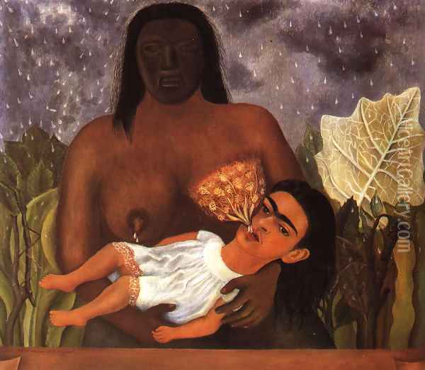 My Nurse And I 1937 Oil Painting - Frida Kahlo