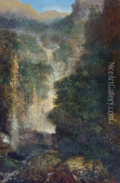 Untitled (waterfall) Oil Painting - Isaac Walter Jenner