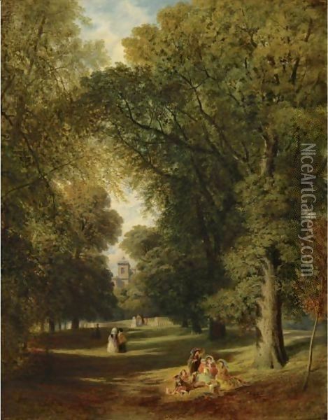Picnicing Oil Painting - Frederick William Hulme