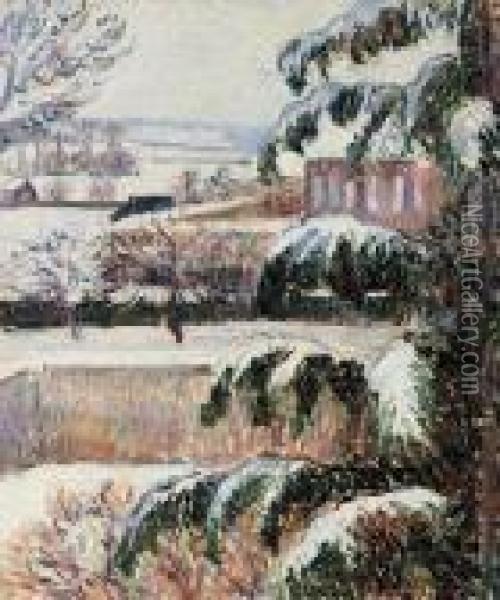 Effet De Neige, Eragny Oil Painting - Lucien Pissarro