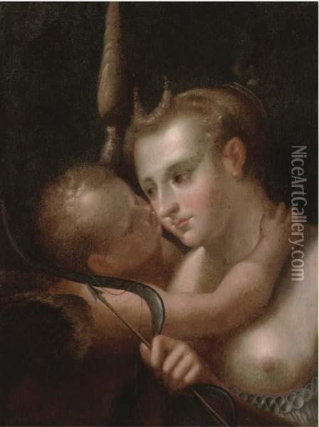 Venus And Cupid Oil Painting - Hans Von Aachen