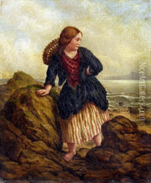 A Pair, A Whitburn And A Newhaven Fisher Girl Oil Painting - Stuart Henry Bell