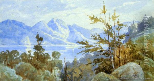 Lake Te Anau Oil Painting - George William Carrington