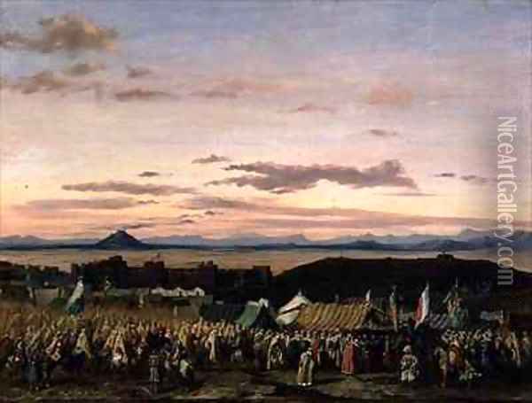 The Taking of Setif during the Conquest of Algeria Oil Painting - Adrien Dauzats