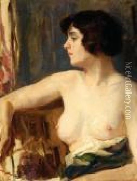 Female Half-nude Oil Painting - Salomon Garf