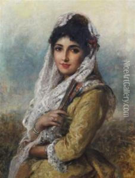 Portrait Of A Spanish Girl Oil Painting - Thomas Kent Pelham