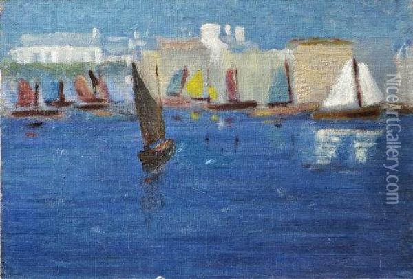Boats At Concarneau Oil Painting - Samuel Connolly Taylor