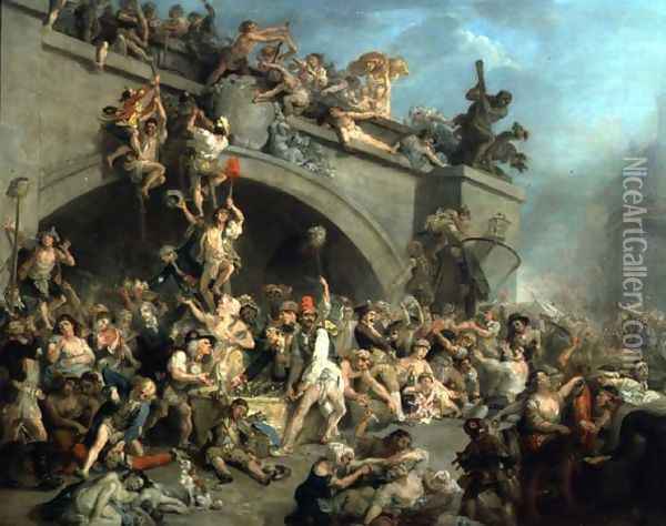 Plunder of the King's Wine Cellar, 10th August 1792 Oil Painting - Johann Zoffany