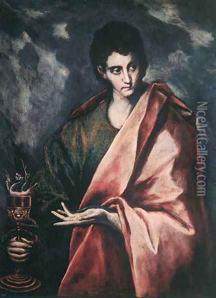 St. John the Evangelist Oil Painting - El Greco (Domenikos Theotokopoulos)