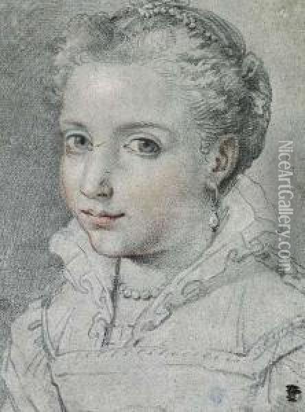 Portrait Of A Young Girl In Renaissance Dress Oil Painting - Ubaldo Gandolfi