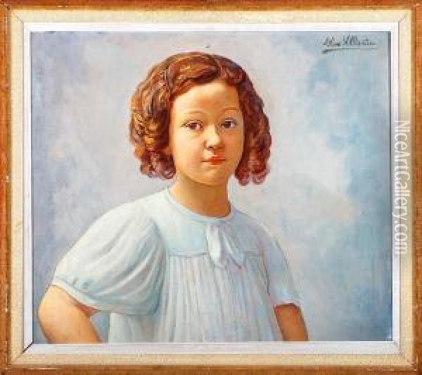 A Portrait Of A Girl Oil Painting - Martin Martin