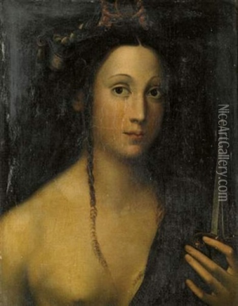 Lucrece Oil Painting - Giovanni Francesco Caroto