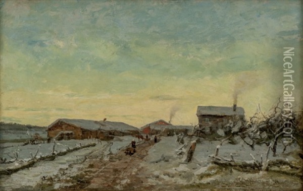 Vinter, Ettermiddag Oil Painting - Gerhard Arij Ludwig Morgenstjerne Munthe