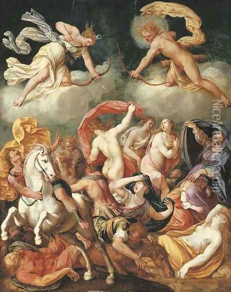The Destruction of the Children of Niobe Oil Painting - Bernardino Cesari