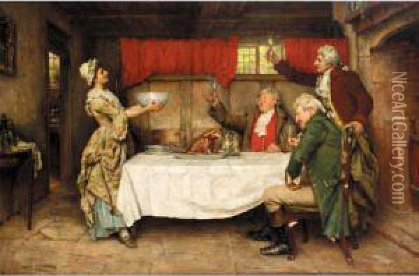 A Toast To The Chef Oil Painting - William A. Breakspeare