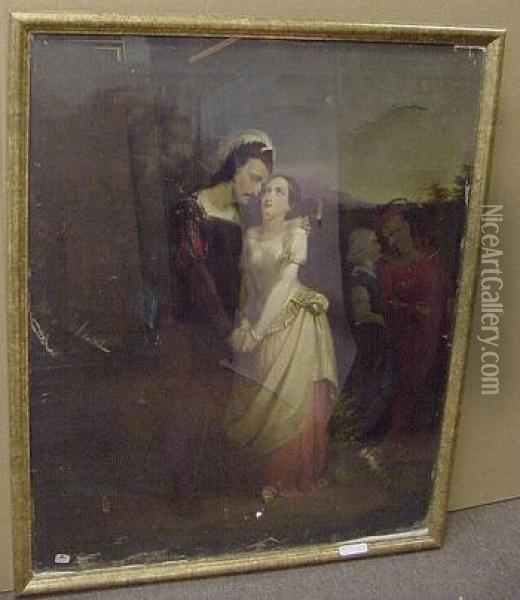 American/british, 19th Century
Medieval Courtiers Oil Painting - Woodside Abraham