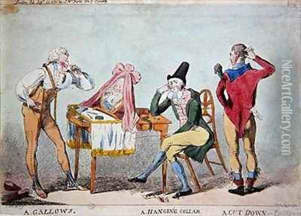 Cartoon of the French aristocratic emigres in England during the Revolution Oil Painting - Isaac Cruikshank