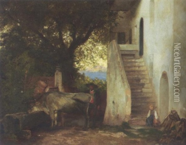Aus Eppan Bei Bozen Oil Painting - Adolf Theodor Franck
