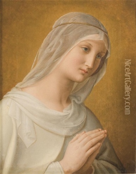 Vierge En Priere Oil Painting - Maria (Anna Maria) Ellenrieder