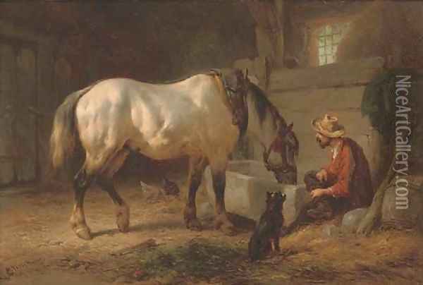 Refreshment at the end of the day Oil Painting - Wouterus Verschuur