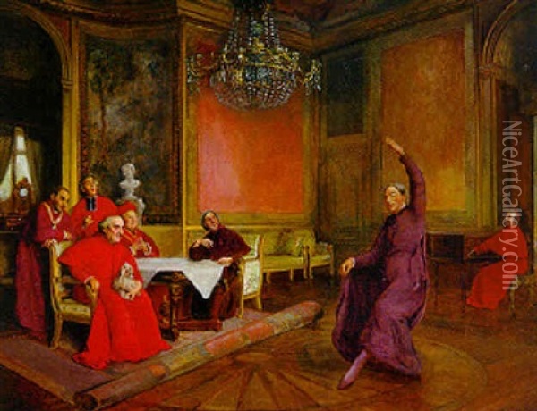 La Danse Du Cardinal Oil Painting - Jose Frappa