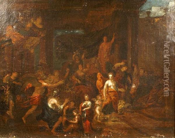 Scena Mitologica Oil Painting - Cornelis Van Poelenburch