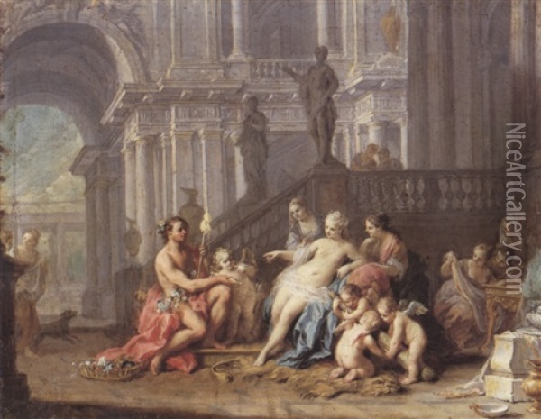 Hercules And Omphale Oil Painting - Jacopo Amigoni
