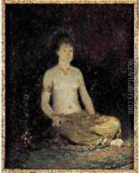 Jeune Femme Orientaliste Assise Oil Painting - Fernand-Anne Piestre Cormon